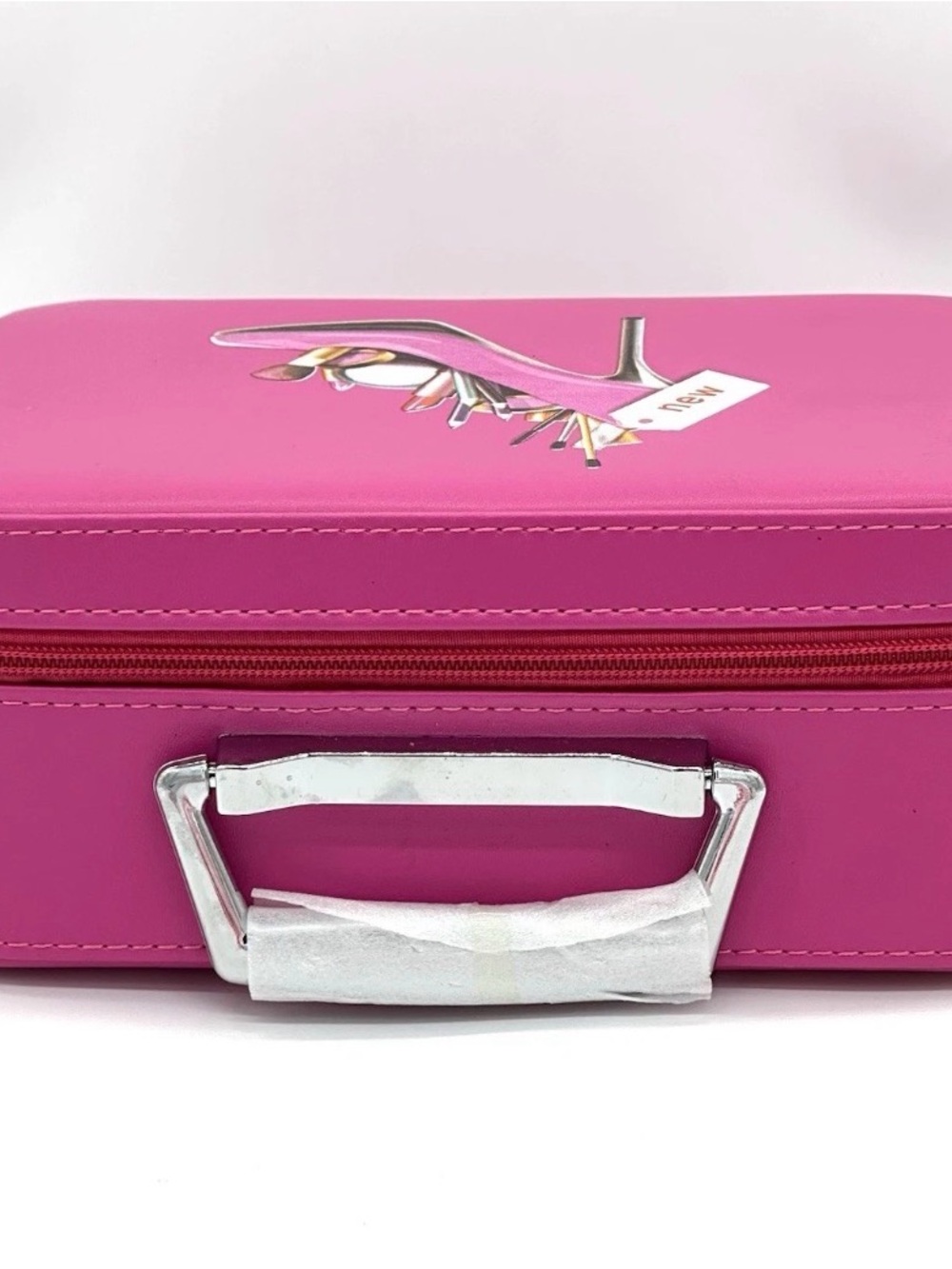 Hot Pink High Heel Cosmetic Train Case - Picture 4 of 6
